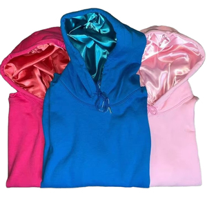 Sudadera de Lujo Personalizada 100% Algodón con Forro de Satén, Capucha de Seda, Estampado Serigrafiado, Diseño Sólido de Invierno - Product Image 4