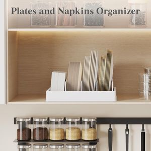 Organizzatore per Dispensa a 7 Sezioni con 6 Divisori Regolabili, Porta Coperchi per Armadietto da Cucina, Organizzatore per Contenitori Alimentari Facile da Usare - Product Image 5