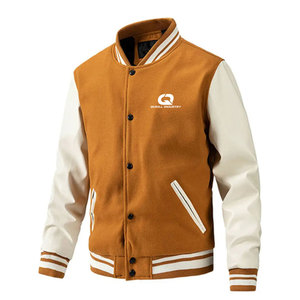 Hot Selling Lightweight Comfortable <b>Men</b> <b>Leather</b> Sleeves Varsity <b>Jacket</b> Casual Daily Wear With Soft Fabric - Product Image 3