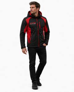Veste à capuche softshell personnalisée pour la course moto, logo personnalisé, respirante, % polyester, vêtements de sport en gros - Product Image 4