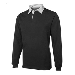 Maillots de rugby personnalisés en coton 100% lourd à manches courtes imprimés pour hommes, respirants, anti-UV, anti-bactériens, fabrication OEM - Product Image 1