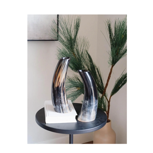 Handmade Bamboo Decorative Craft Antique Buffalo Horn Flower <b>Vase</b> <b>Set</b> Two Sizes Rustic Design Style India RR ENTERPRISES - Product Image 5