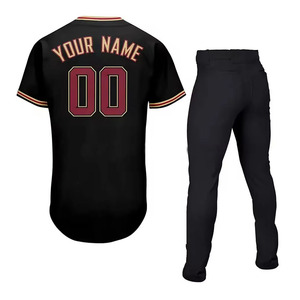 Uniforme de Béisbol Personalizado para Hombre, Jersey Negro con Nombre del Equipo 00, Bordado Tackle Twill, Corte Regular, para Todas las Temporadas, Uniforme de Béisbol Estadounidense - Product Image 2