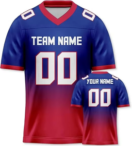 Custom American Football Jersey <b>Gift</b> for Men Women Youth Kid Sports Fans Printed&<b>Stitched</b> Team Name Number Gradient Rugby Jersey - Product Image 1