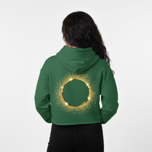 Sudadera con Capucha Verde para Mujer con Estampado de Frase 'Dream' en Dorado, Tejido de Algodón, para Otoño - Product Image 2