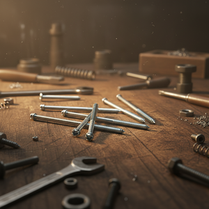 Tornillos para Madera de Doble Rosca Métricos/Pulgadas, Diámetro M6-M12, Cabeza Ranurada, Rosca Parcial, Clase 4.8 y 6.8, Acero al Carbono Zincado DIN - Product Image 1