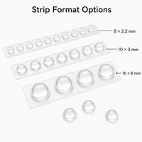 Coussinets de protection de tiroir en PVC transparents semi-ronds autocollants pour meubles 16x8mm