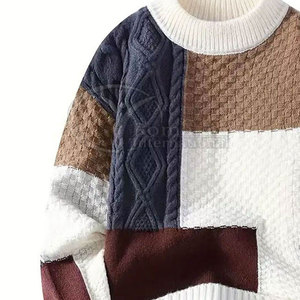 Pull-over en tricot 100 % coton pour homme, collection hiver 2026, style streetwear, design personnalisé, coupe oversize, respirant, impression par transfert thermique, haute qualité - Product Image 6