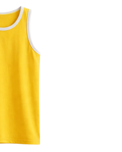 Custom <b>Yellow</b> Men Tank <b>Top</b> Cotton Sleeveless <b>Vest</b> O Neck Summer Gym Workout Casual Plain Singlet OEM Manufacturer Supplier - Product Image 4