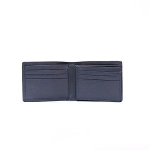 Men's Navy Blue <b>Pebble</b> Grain Leather Wallet Fashion Bifold Cash Pocket Center ID Window Flap Credit Card Multi Slots Smart Purse - Product Image 4