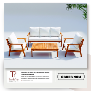 Monaco Sofa 3 seater <b>bench</b> Eco-friendly Outdoor Furniture Garden Acacia Wood Sofa <b>Set</b> Cushions Foldable for Hotels Villas - Product Image 1