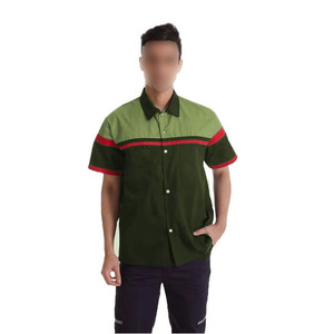 Camisa con botones para reparación de automóviles, uniformes de trabajo con bloques de color, ropa de trabajo, camisas con cuello de algodón, súper suaves y que reducen la irritación. - Product Image 4