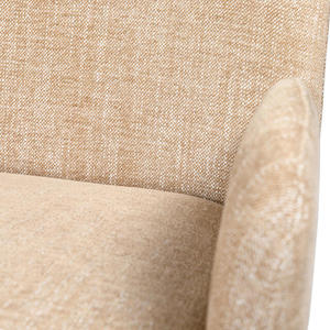 Modern Fabric Upholstered Dining <b>Chair</b> with Metal Legs Beige Armchair for Hotel Park Apartment Wine Cellar & Home <b>Kitchen</b> - Product Image 5