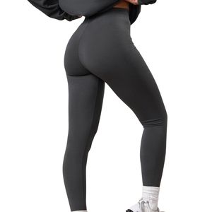 Legging gris graphite pour femme, taille haute, extensible, pour fitness, entraînement et yoga, vêtement de sport confortable - Product Image 6