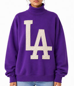 Sudadera con capucha de cuello alto de punto extragrande personalizada para mujer, venta al por mayor con marca privada - Product Image 4