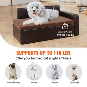 Divano Letto per Cani in Morbida Pelle per Animali di Taglia Media fino a 50 kg, Divano per Gatti Nero con Capacità di Carico di 50 kg - Product Image 3