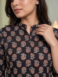 NOIIR PIGEON <b>Womens</b> Soft Cotton Blend Printed Wrinkle-Free Loose Fit <b>Kurta</b> Pant Set Premium 2-Piece Indian Ethnic Wear - Product Image 3