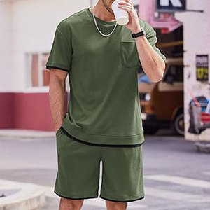 Conjunto de Pantalones Cortos y Camiseta de Manga Corta para Hombre, 100% Algodón, Personalizable con Logotipo, Ropa Masculina, Conjunto de 2 Piezas, Verano, Casual - Product Image 2