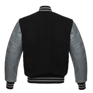 แจ็คเก็ตเบสบอลแบบกำหนดเองที่กำลังเป็นที่นิยม แจ็คเก็ตบอมเบอร์แบบ Letterman ตัดต่อผ้ากันลม น้ำหนักเบา สำหรับผู้ใหญ่และวัยรุ่น - Product Image 3