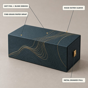 Boîte en papier kraft ondulé imprimée sur mesure, boîte cadeau pliante de luxe pour artisanat, parfum, bougie - Product Image 5