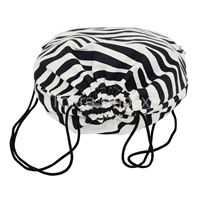 Sac à cordon en toile de coton lavé de 10 oz, imprimé rayures zèbre, aspect magnifique de haute qualité, avec imprimé animal monochrome, idéal pour un cadeau