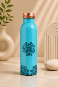 Handmade Enamelled <b>Copper</b> Water <b>Bottle</b> Pure <b>Copper</b> <b>Drinking</b> <b>Bottle</b> Ayurvedic <b>Copper</b> <b>Bottle</b> Designer Printed <b>Copper</b> <b>Bottle</b> - Product Image 4