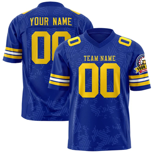 Maillot de football américain personnalisé BRG pour homme, col en V, manches courtes, impression sublimée, nom de l'équipe, n'importe quel nom, polyester respirant - Product Image 6