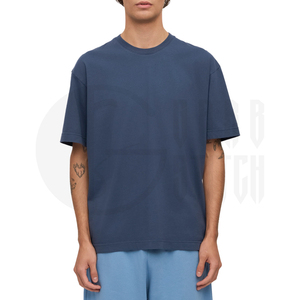 Camiseta Oversize para Hombre, Algodón Grueso, Cuello Redondo, Estilo Urbano, Corte Holgado, Manga Corta, Lisa, Informal, a la Moda - Product Image 3