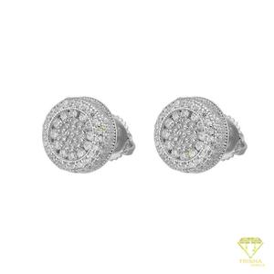 Vente en gros de boucles d'oreilles en diamants cultivés en laboratoire bicolores, argent sterling 925 plaqué or, bijoux de luxe haut de gamme - Product Image 4