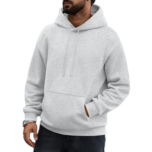 Mens Winter Long Sleeve Pullover Fleece Solid Hoodie Soft Lightweight Sun Protection Polyester/Cotton Anti Shrink Knit Top Wear - Product Image 6