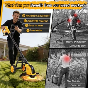 Débroussailleuse sans fil à batterie 20000 tr/min, débroussailleuse électrique 6000 mAh, coupe-bordures robuste à batterie - Product Image 3