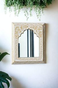 Hand Carved Moroccan Style Wooden Wall <b>Mirror</b> Decorative Arch <b>Frame</b> <b>Mirror</b> for Home Decor - Product Image 4