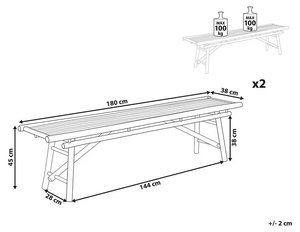 Eco Friendly <b>Bamboo</b> Dining Set <b>Bamboo</b> <b>Table</b> with Benches for Patio Garden Cafe Restaurant Wholesale Bulk - Product Image 6