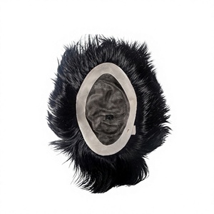 Toupet Taz Hair BD en cheveux humains indiens Remy noirs, base en dentelle, raie centrale, base mono, texture 28mm, noué à la main, 40-80g - Product Image 1
