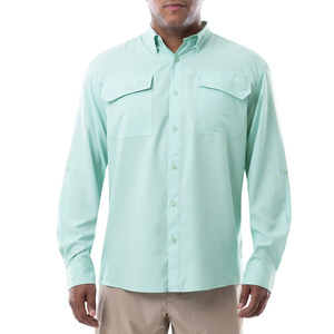 Chemise de pêche pour homme en polyester 100% résistant aux UV, coupe-vent, UPF 50, à séchage rapide, confortable, personnalisable en gros (OEM) - Product Image 1