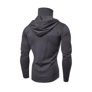 Sweat-shirt à capuche pour homme, coupe ajustée, manches longues, logo personnalisé, respirant, en polyester tricoté, décontracté, pour l'automne - Product Image 5