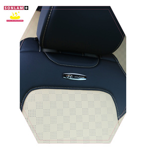 <b>Car</b> <b>Interior</b> <b>Accessories</b> Leather Material Warranty Package Eco Style <b>Car</b> Seat Covers Full Set Luxury Red With Black Color - Product Image 4