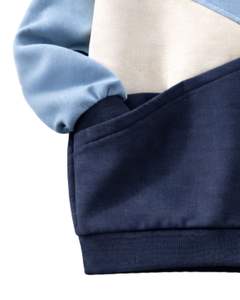 Sweat-shirt en molleton personnalisé bleu ciel marine avec broderie d'oiseaux pour femme, mélange de coton, col rond, hiver, sur mesure OEM ODM - Product Image 6