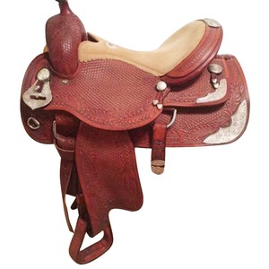 Silla de montar occidental de cuero de primera calidad para trabajo en ranchos y equitación profesional de vaqueros, disponible para la venta - Product Image 4