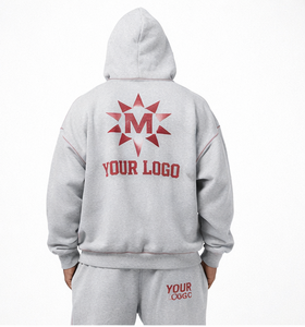 Custom <b>Oversized</b> Pullover Hoodie and <b>Sweatpants</b> Tracksuit Heavyweight Pullover Hoodie and Baggy <b>Sweatpants</b> Two Piece Hoodie Set - Product Image 4
