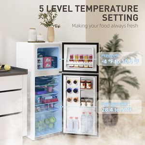 Frigorifero Compatto Bianco da 4 Cu Ft con Porta Reversibile e Congelatore, Frigorifero di Piccole Dimensioni da 4 Cu Ft - Product Image 5