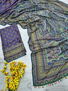 Bufanda de Seda con Estampado Paisley Azul Verde, Estola Larga para Mujer, Ideal para Festivales de Verano - Product Image 5