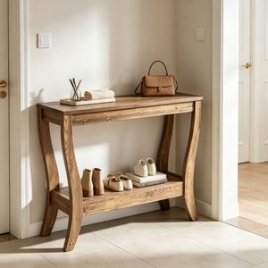 Mesa Consola Rústica de Mármol de 41.3" x 11.81" x 31.5" con Patas Ajustables para Sala de Estar, Muebles para el Hogar - Product Image 4