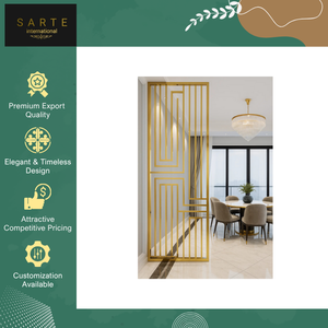 Panel Divisor de Habitaciones de Acero Inoxidable Moderno de Lujo, Cortado con Láser, con Burbujas de Agua, Plegable, Impermeable e Insonorizado - Product Image 5