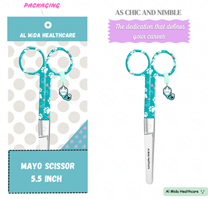 Ciseaux Mayo à motif de patte de 5 pouces, ciseaux chirurgicaux en acier inoxydable, nouvel emballage premium - Product Image 1