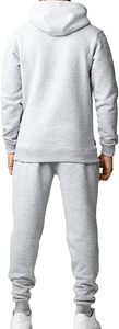 Ensemble de survêtement personnalisé en molleton français 300 GSM pour homme, sweat à capuche et pantalon, logo brodé, beige sable, tenue streetwear - Product Image 2