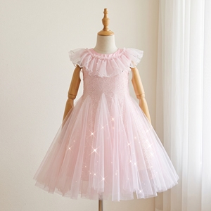 Robe de princesse scintillante pour filles de 1 à 12 ans, robe de fête en tulle rose pailleté, robe élégante pour enfants, boutique de vêtements pour enfants, OEM ODM personnalisé - Product Image 1