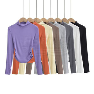 T-shirt décontracté pour femme, coupe ample, col rond, manches courtes, en polyester tissé, écologique, respirant et à séchage rapide, idéal pour le printemps - Product Image 1