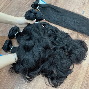 ผมต่อทำจากผ้าลอนธรรมชาติสีดำ100% ผมคนจากเวียดนามมีในสต็อก - Product Image 5