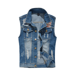 Men's Casual Slim Fit Quick Dry Breathable Sleeveless <b>Denim</b> Classic Button Jean <b>Jacket</b> - Product Image 1
